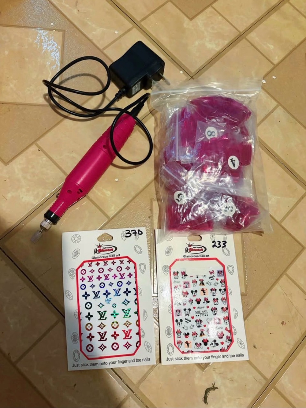 Pink Electric Nail Drill Kit with Accessories